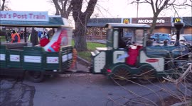 Santa's post train comes to Kent, UK