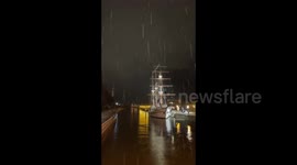 Graupel hits Vilnius, Lithuania
