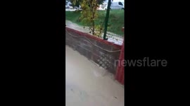 Heavy rain lead to flood in Kuşadası, Turkey