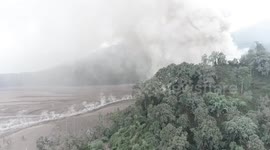Drone footage shows Mount Semeru erupting in Indonesia