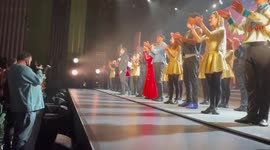 'Riverdance' star left stunned as boyfriend proposes on stage during show in London