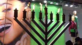 Happy Hanukkah from Oxford Street - menorah celebrates Jewish Festival of Lights - London