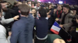 Chaos as French anti-racism protesters disrupt far-right candidate's rally