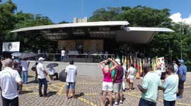 Brazilians are praying at the Convento da Penha in the city of Vila Velha
