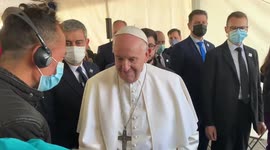 Pope Francis returns to Greek island and visits migrant camp