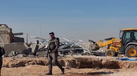An Israeli bulldozer demolished a Palestinian house located under the pretext of building without a permit in Yatta south of Hebron in the West Bank