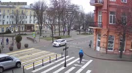 The child got out of the car on the move - his foot fell under the wheel