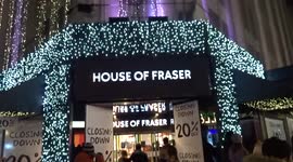 John Lewis and House of Fraser Christmas Lights spectacle on Oxford Street ahead of House of Fraser flagship store closure