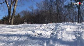 'Kid rolls over in snow after EPIC SLED FAIL'