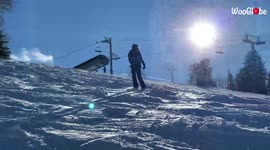 'Snowboarder does a scorpion following EPIC winter wipeout 
'