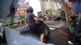 WTF MOMENT: Reckless moped riders merging onto a busy road (Dashcam Video)