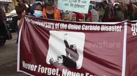 Protestors Rally on the 37th Anniversary of World's Worst Industrial Disaster in which Thousands killed