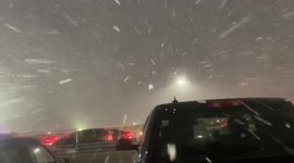 US: Lake-Effect Snow With Strong Wind Batters Football Field In Buffalo, NY 2