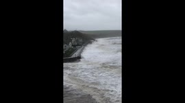 Storm Barra pounds North Wales town of Aberdaron with huge waves and wind