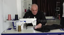Palestinian fashion designers Khalil Khudair and Aya Eid train students on fashion design