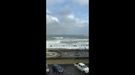 Storm Barra on Douglas Promenade, Isle of Man