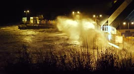 Newquay coastal promenade hit by huge waves during Storm Barra