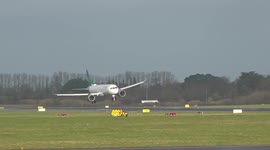 Dramatic footage shows scary landing at Dublin airport during Storm Barra