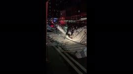 New York restaurant tent collapses outdoors, firefighters arrive to scene