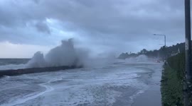 UK: Storm Barra Brings High Waves To Coastal Area Of Scotland