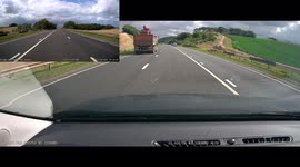 Driver dangerously veers across solid white lines and hatchings onto wrong side of carriageway on A1 at 60mph
