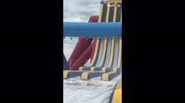 'Never celebrate too early | Epic outdoor waterslide wipeout caught on camera
'