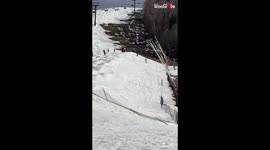 'Skier trips over fence and face plants into snow *FUNNY FLIP FAIL* '