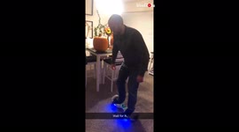 ''They All Fall Down!' Room fills with laughter following a funny hoverboard crash 
'