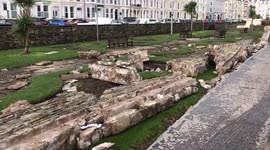 Stone wall destroyed as Storm Barra rips through Isle of Man