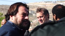 Diplomatic representatives visit schools in al-Lubban al-Sharqiya village, in the West Bank city of Nablus