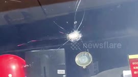 Child throws stone from highway bridge, smashing vehicle's windscreen in China