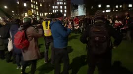 Kill The Bill and Extinction Rebellion protesters play drums outside the Parliament, London, UK 08 December 2021