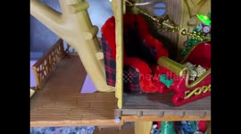 Adorable hamster enjoys early Christmas treat