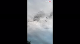 'Large flock of sparrows fly together and beautify the sky above San Rafael'