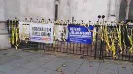 UK: Supporters Of Julian Assange Gather Outside Royal Court Of Justice In London