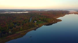 2021s peak fall foliage as viewed by drone in Sluice Point, Nova Scotia