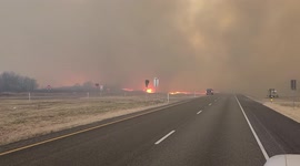 US highway closed as wildfire continues in Texas