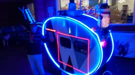 Mobility scooter turned into a festive helicopter sound and lighting system in Kent, UK.