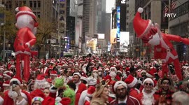 Drunk Santas flood New York City for the annual SantaCon pub crawl