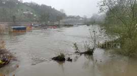 Inundaciones causadas por la crecida de ríos y la lluvia producida por la borrasca Barra en Guipuzcoa