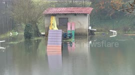 Storm Barra causes flooding in Gipuzkoa in Spain's Basque Country