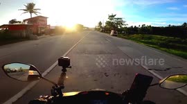 Cyclist crashes into oncoming motorcycle after switching lanes