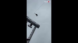 'Jacksonville Jaguars' mascot stuck mid-air following failed attempt to bungee jump'