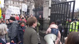 Cries of “Arrest Boris Johnson!” outside Parliament in London as 'anti-vaccine passport' protesters hit the streets