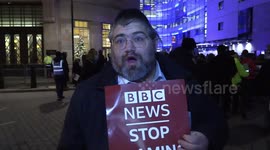 Anti Semitic protest by the Jewish Community outside the BBC