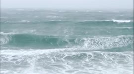 Huge waves slam Santa Cruz in California during storm