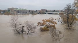Flooding threatens Zaragoza in the aftermath of Storm Barra