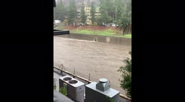 LA River swollen after heavy rain slams Southern California