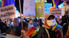 Hundreds gather in Madrid to defend LGBTQ+ rights from far-right bill