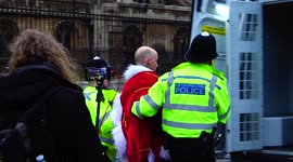 Man dressed as Santa Claus arrested outside the Palace of Westminster